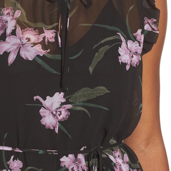 NWT BB Dakota Sarah Sheer Floral Ruffle Dress XS - Picture 11 of 16